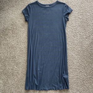 Target Navy and Olive Striped Ruffle Dress